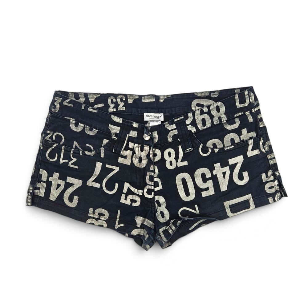 Dolce & Gabbana Beachwear Micro Shorts Vintage Y2K Graphic Denim - Small